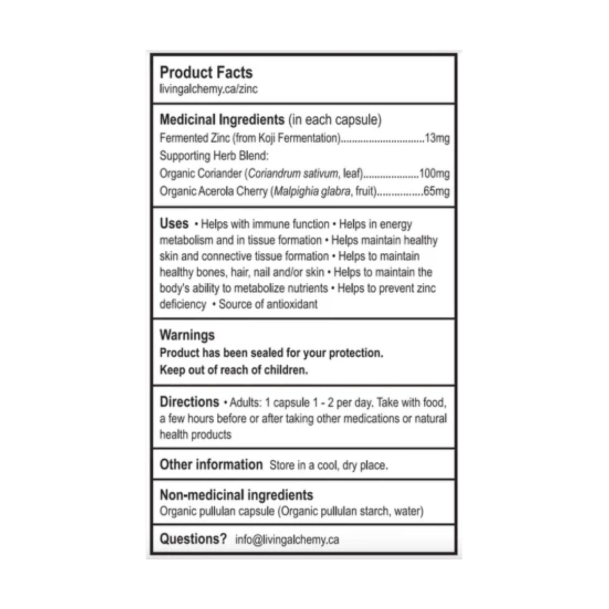 Living Alchemy Zinc 60s