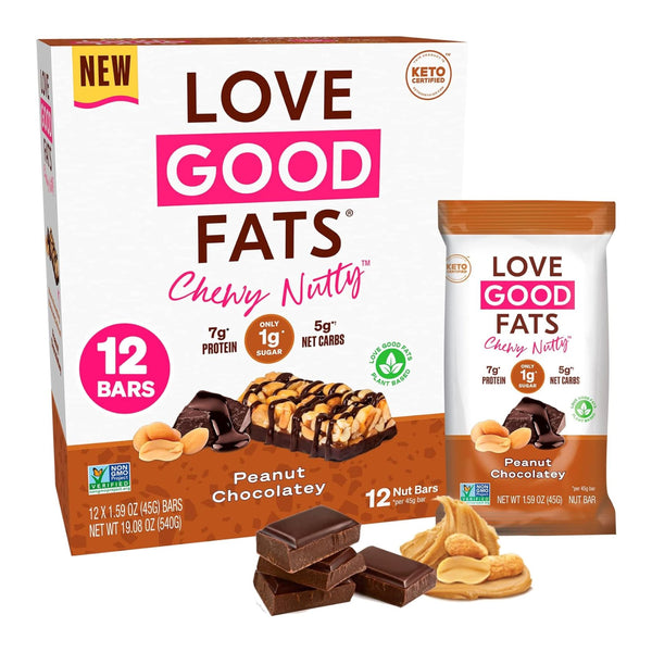 Love Good Fats Chewy Nutty Peanut Chocolate Bar (single) 40g ...