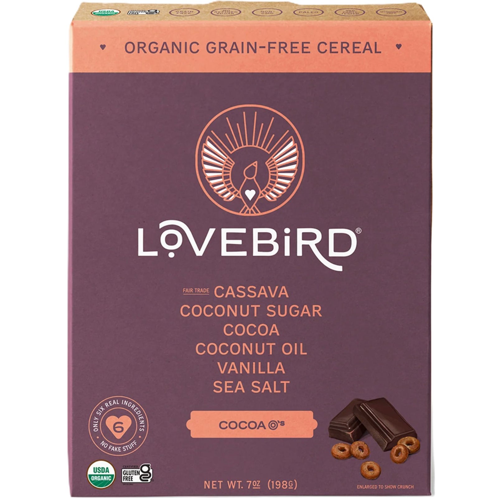 Lovebird Organic Grain-Free Cocoa O's Cereal 198g