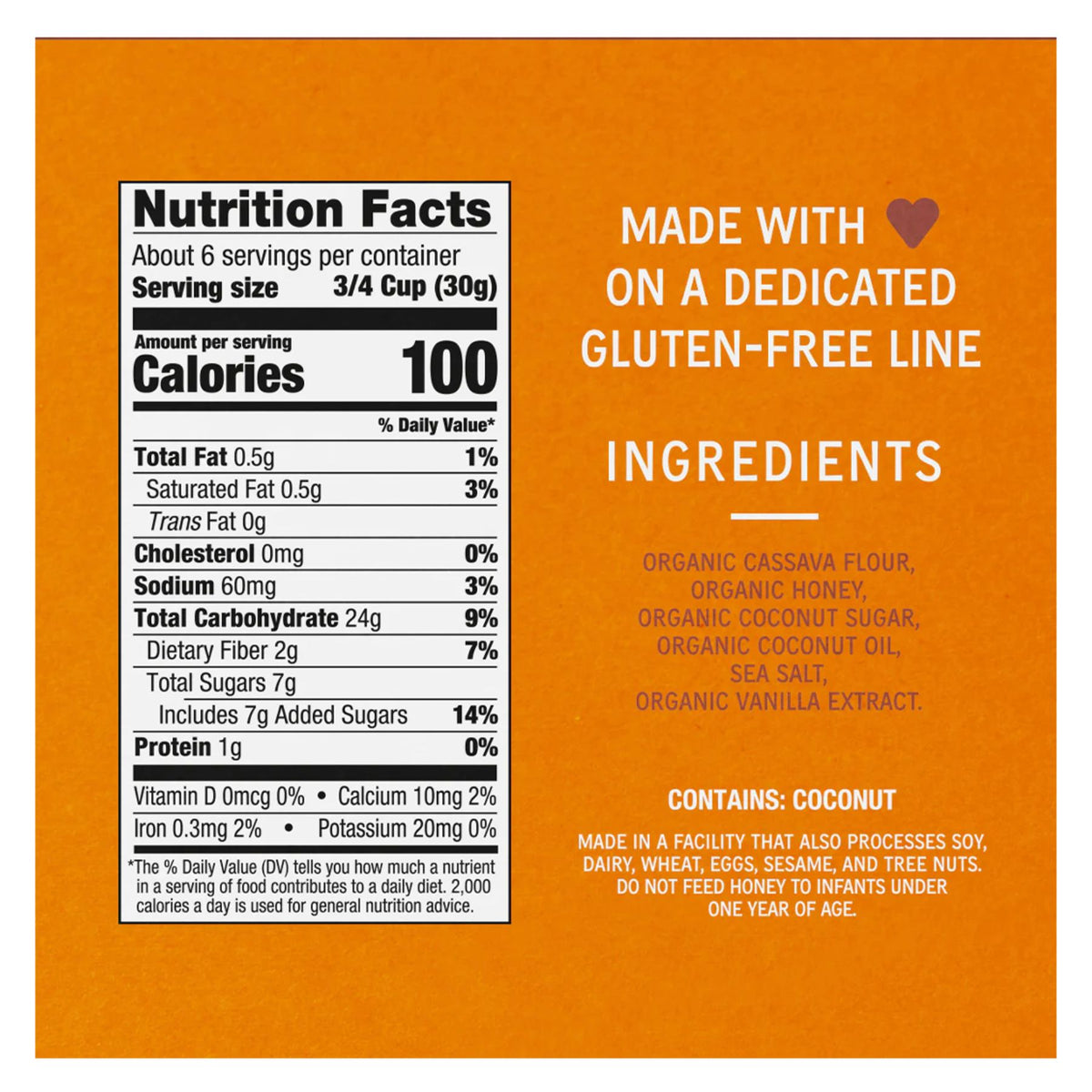 Lovebird Organic Grain-Free Honey O's Cereal 198g