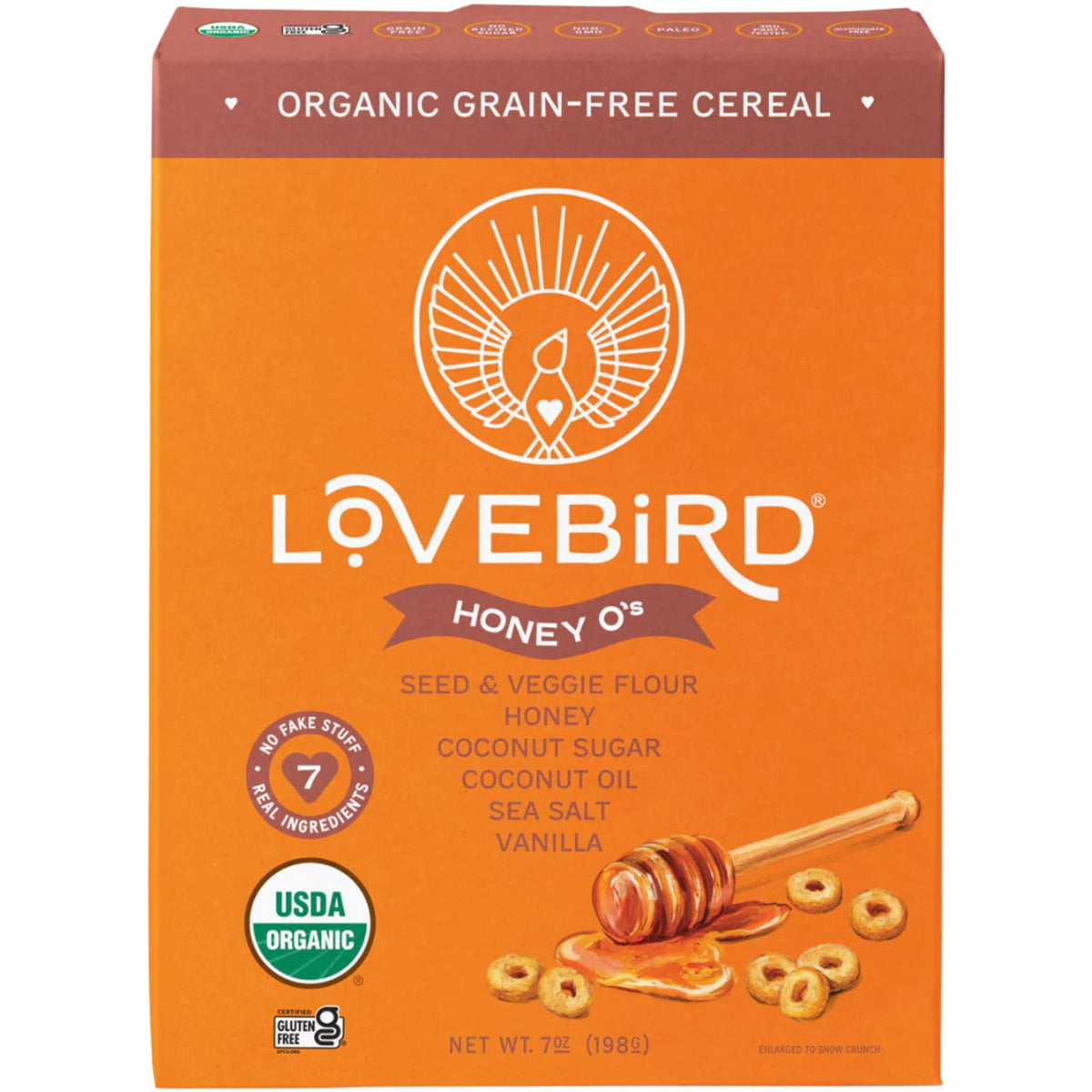 Lovebird Organic Grain-Free Honey O's Cereal 198g