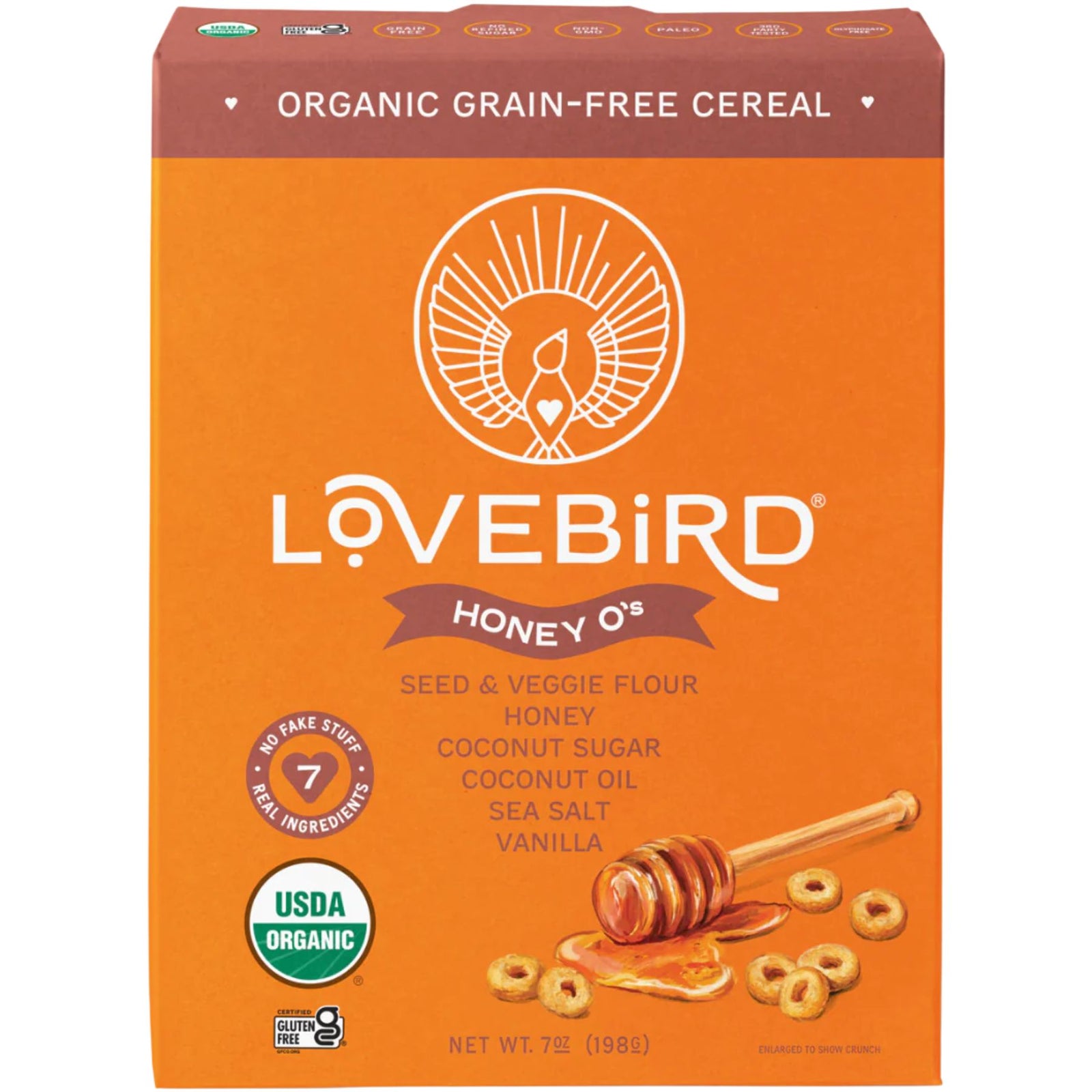 Lovebird Organic Grain-Free Honey O's Cereal 198g