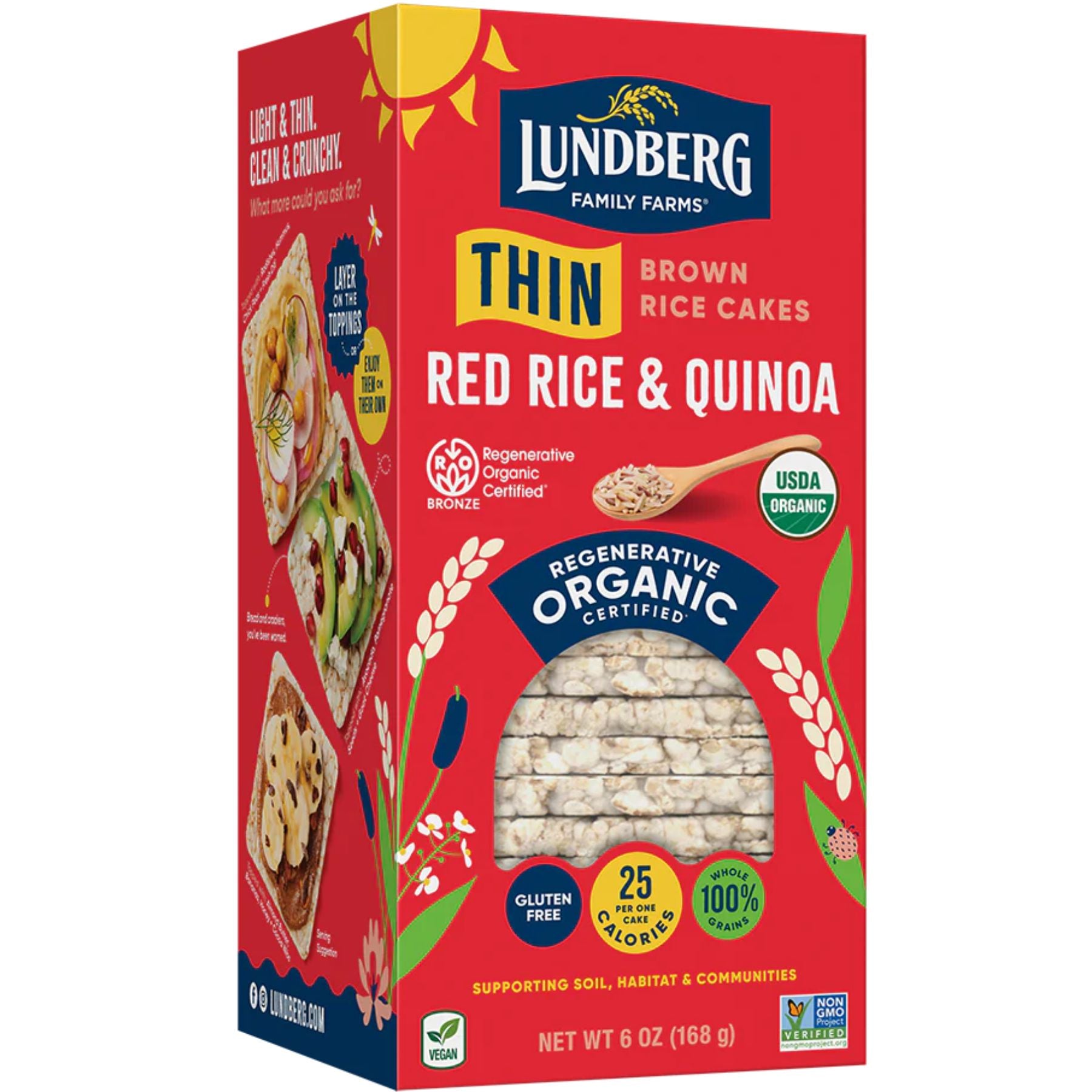 Lundberg Organic Red Rice & Quinoa Thin Rice Cakes 168g