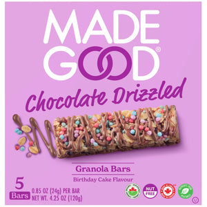 MadeGood Chocolate Drizzled Granola Bars Birthday Cake 5x24g