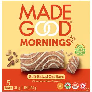 MadeGood Mornings Cinnamon Bun Soft Baked Bars 5x30g