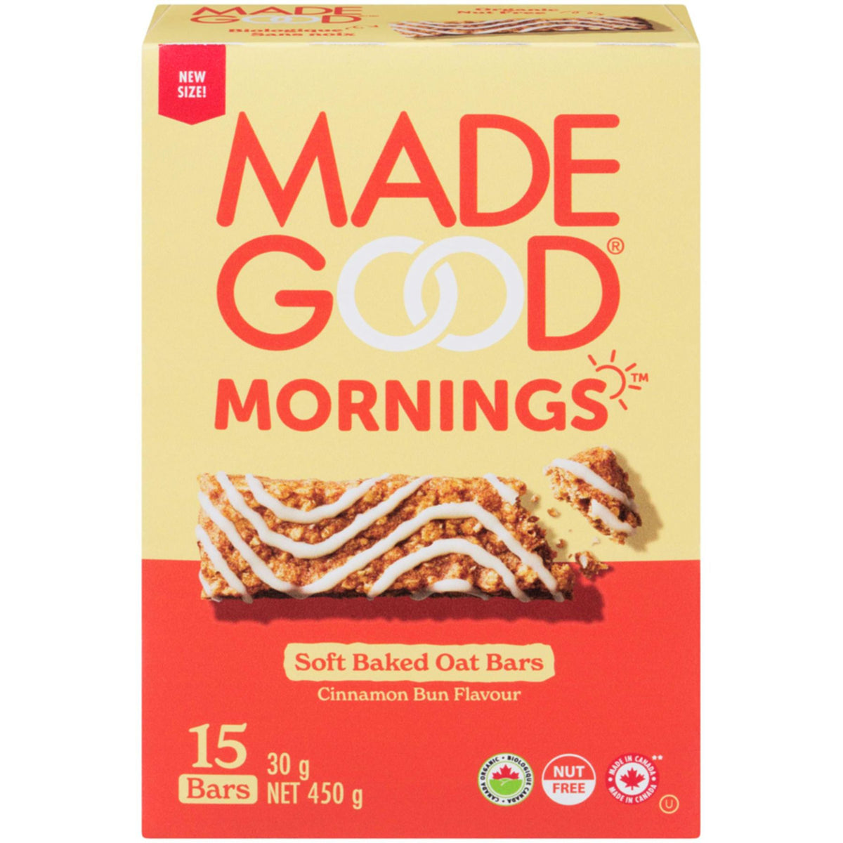 MadeGood Mornings Cinnamon Bun Soft Baked Bars 15pk
