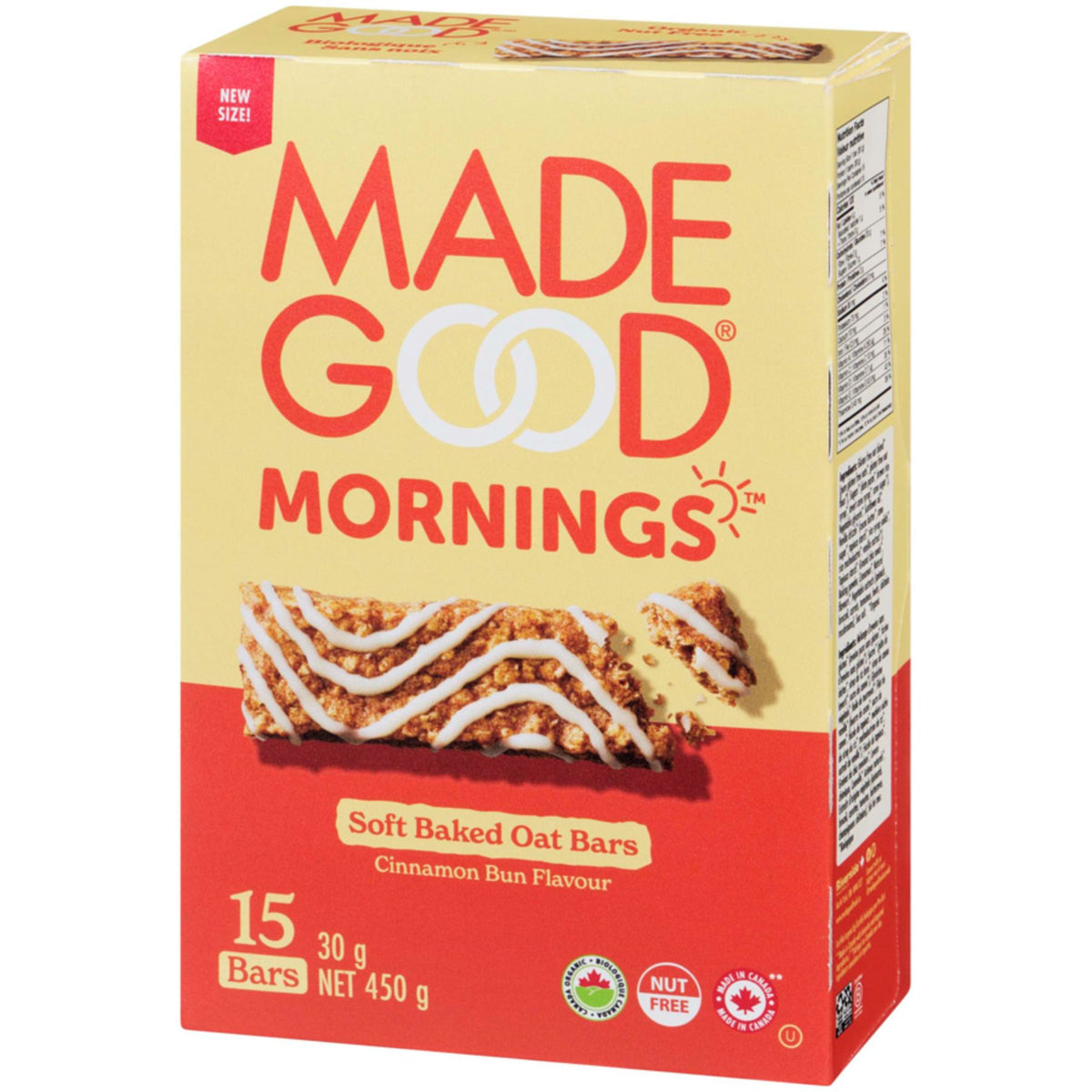 MadeGood Mornings Cinnamon Bun Soft Baked Bars 15pk