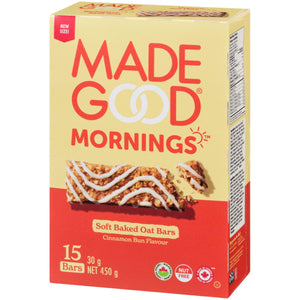 MadeGood Mornings Cinnamon Bun Soft Baked Bars 15pk