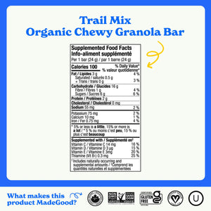 MadeGood Earth Month Trail Mix Organic Chewy Granola Bars 5x24g