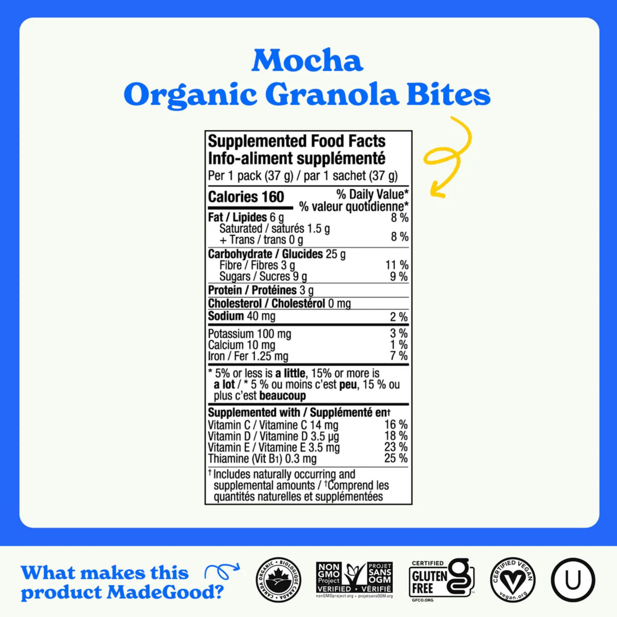 MadeGood Organic Granola Bites Mocha 5x37g