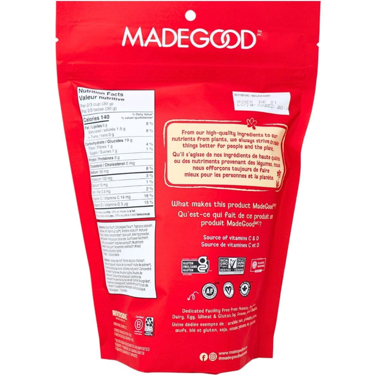 MadeGood Organic Star Puffed Crackers Pizza Flavour 121g