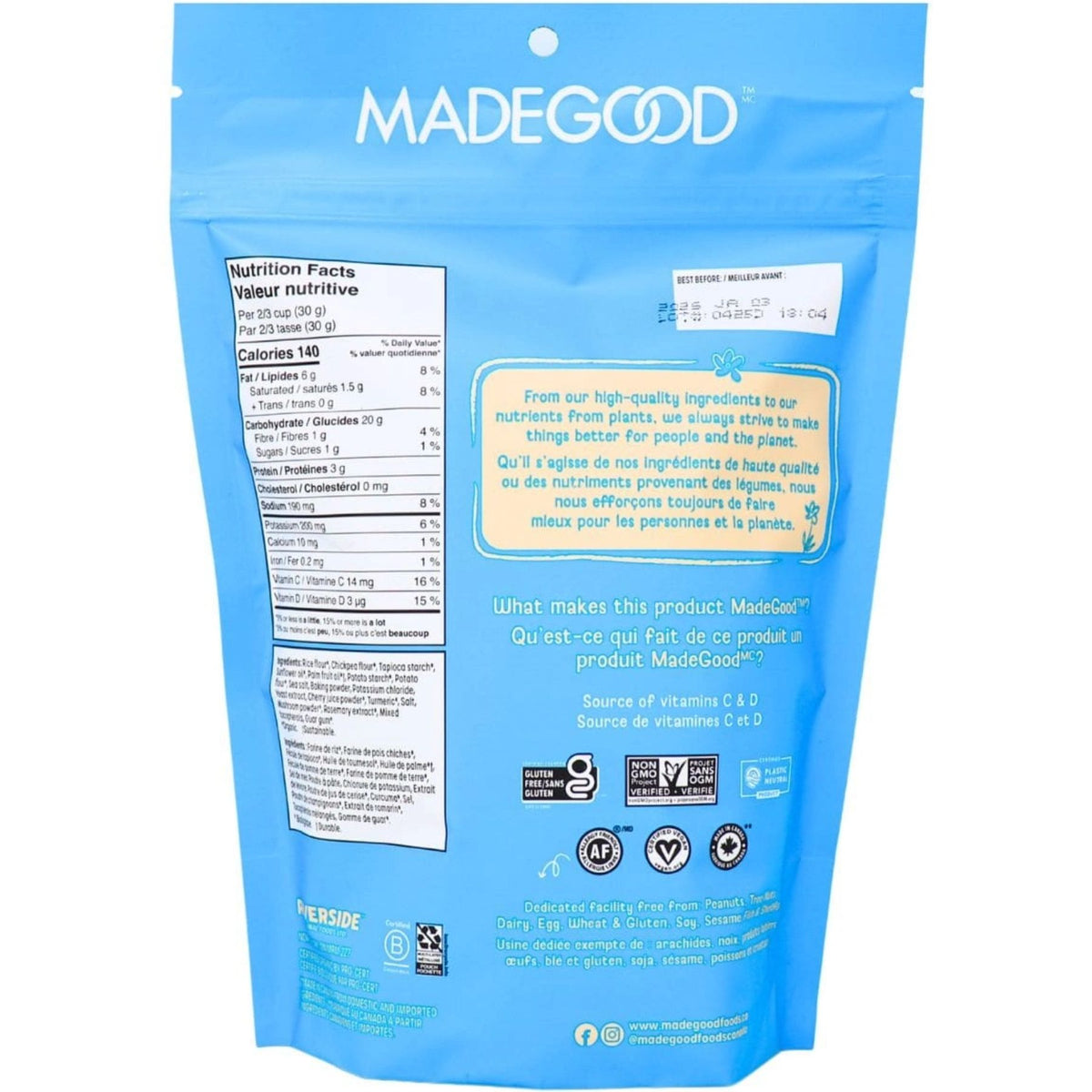 MadeGood Organic Star Puffed Crackers Sea Salt 121g