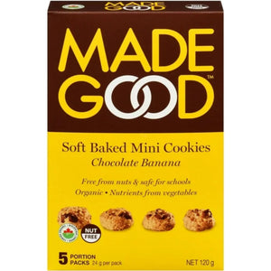 MadeGood Chocolate Banana Soft Baked Mini Cookies 5x24g