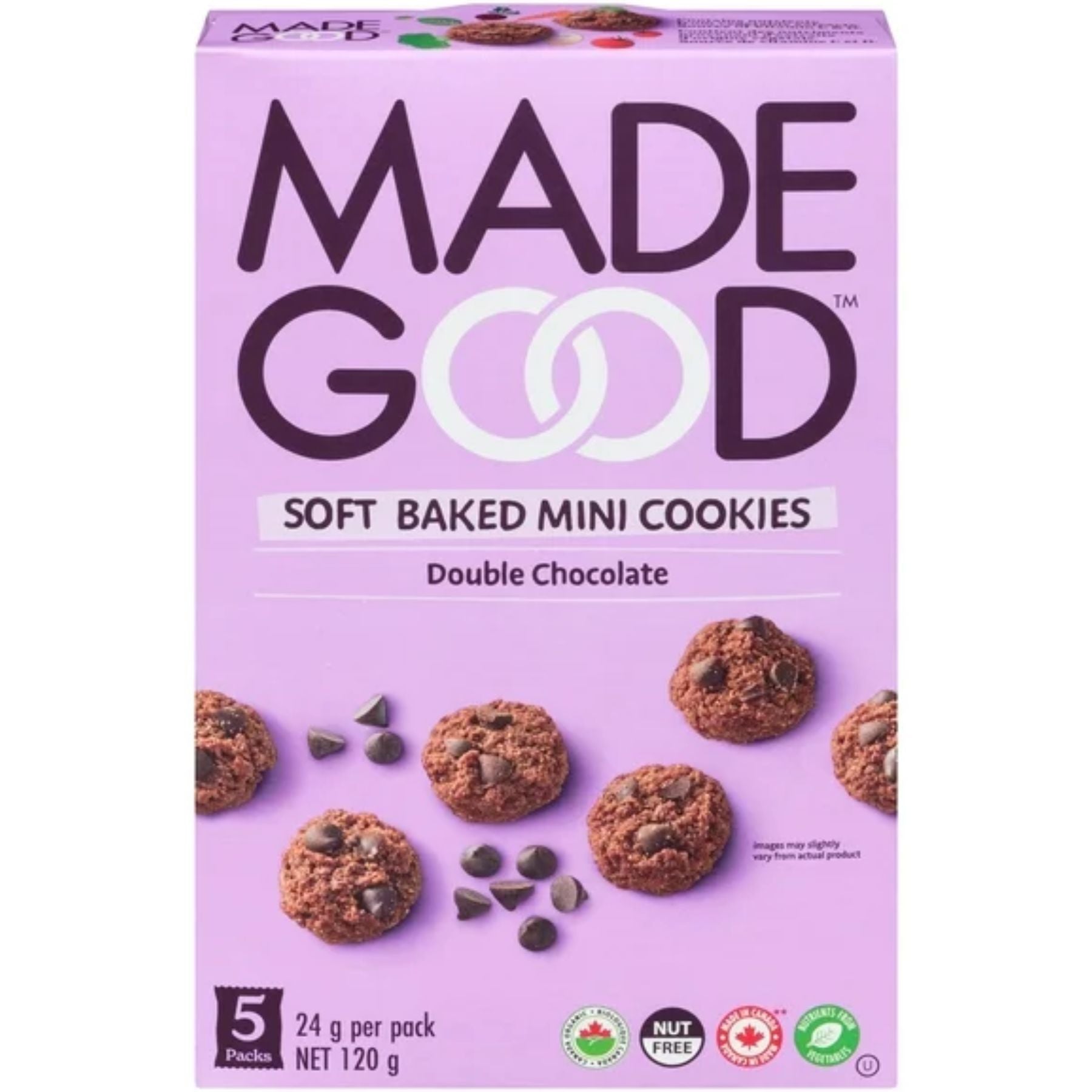 MadeGood Double Chocolate Soft Baked Mini Cookies 5x24g