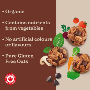 MadeGood Granola Minis: Organic, Contains nutrients from vegetables, No artificial colours or flavours and they're made from pure gluten free oats. 