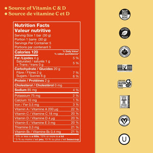 MadeGood Mornings Soft Baked Oat Bars - Cinnamon Bun Flavour Nutritional information - Calories 120