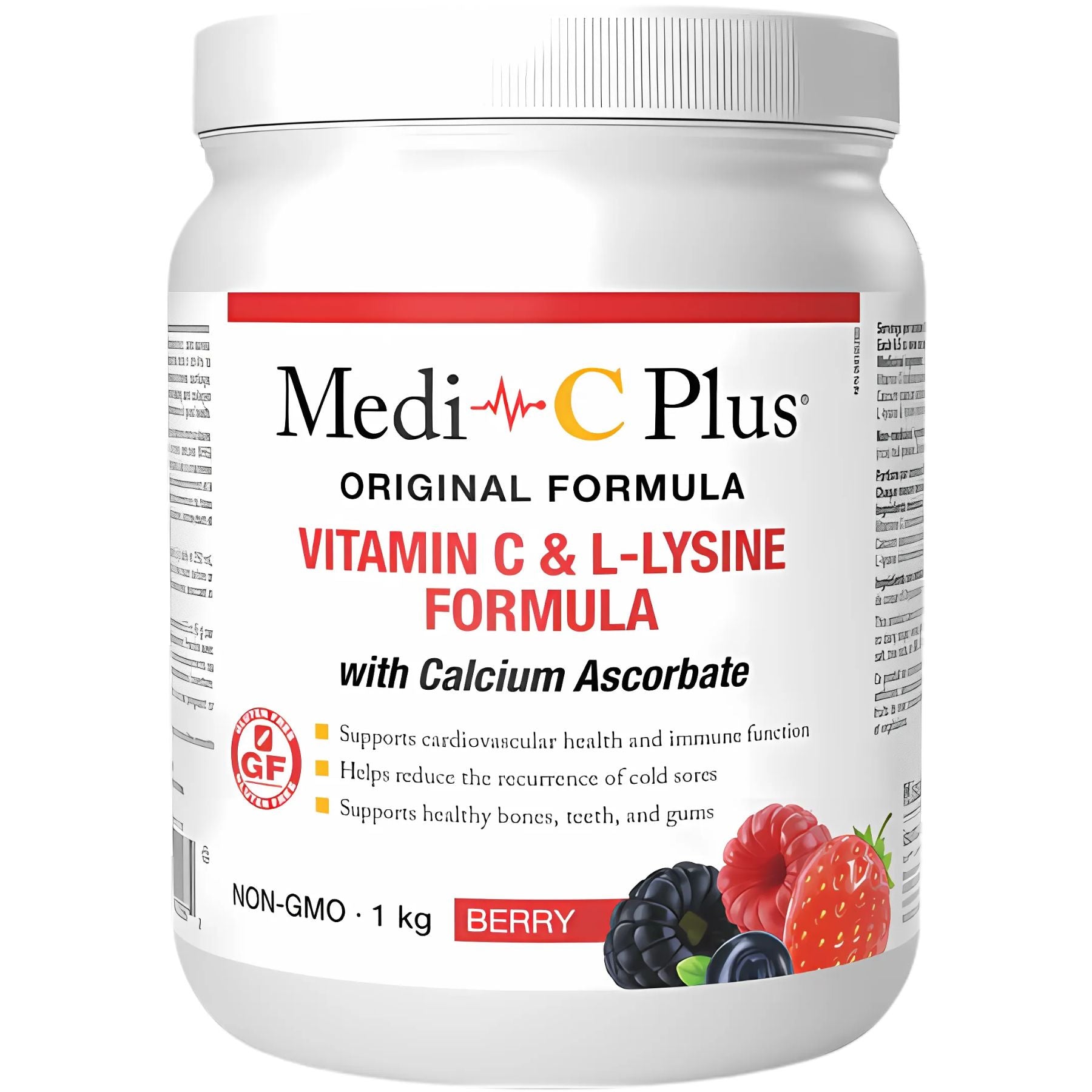 Medi-C Plus Vitamin C & L-Lysine with Calcium Ascorbate - Berry 1kg