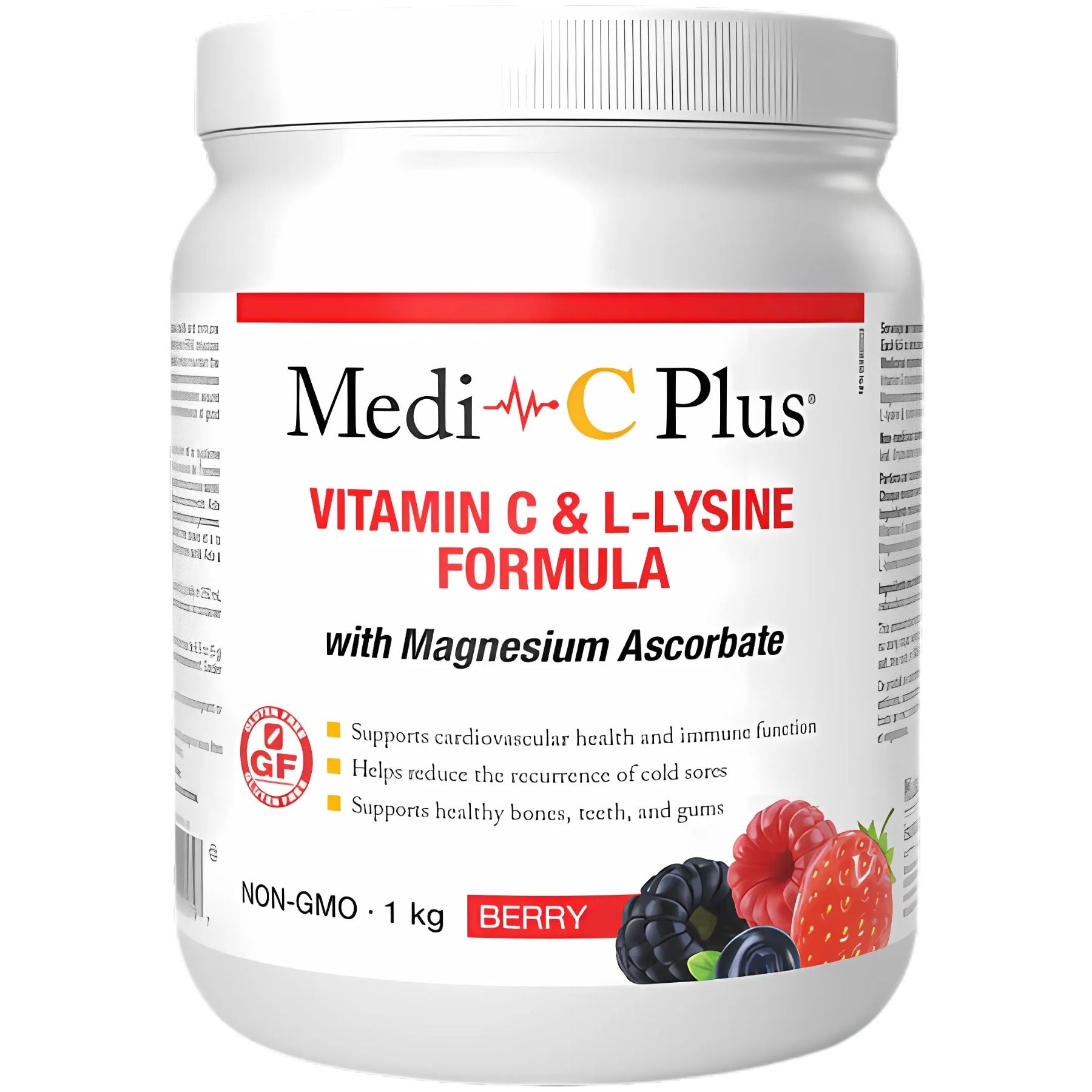 Medi-C Plus Vitamin C & L-Lysine with Magnesium Ascorbate - Berry 1kg