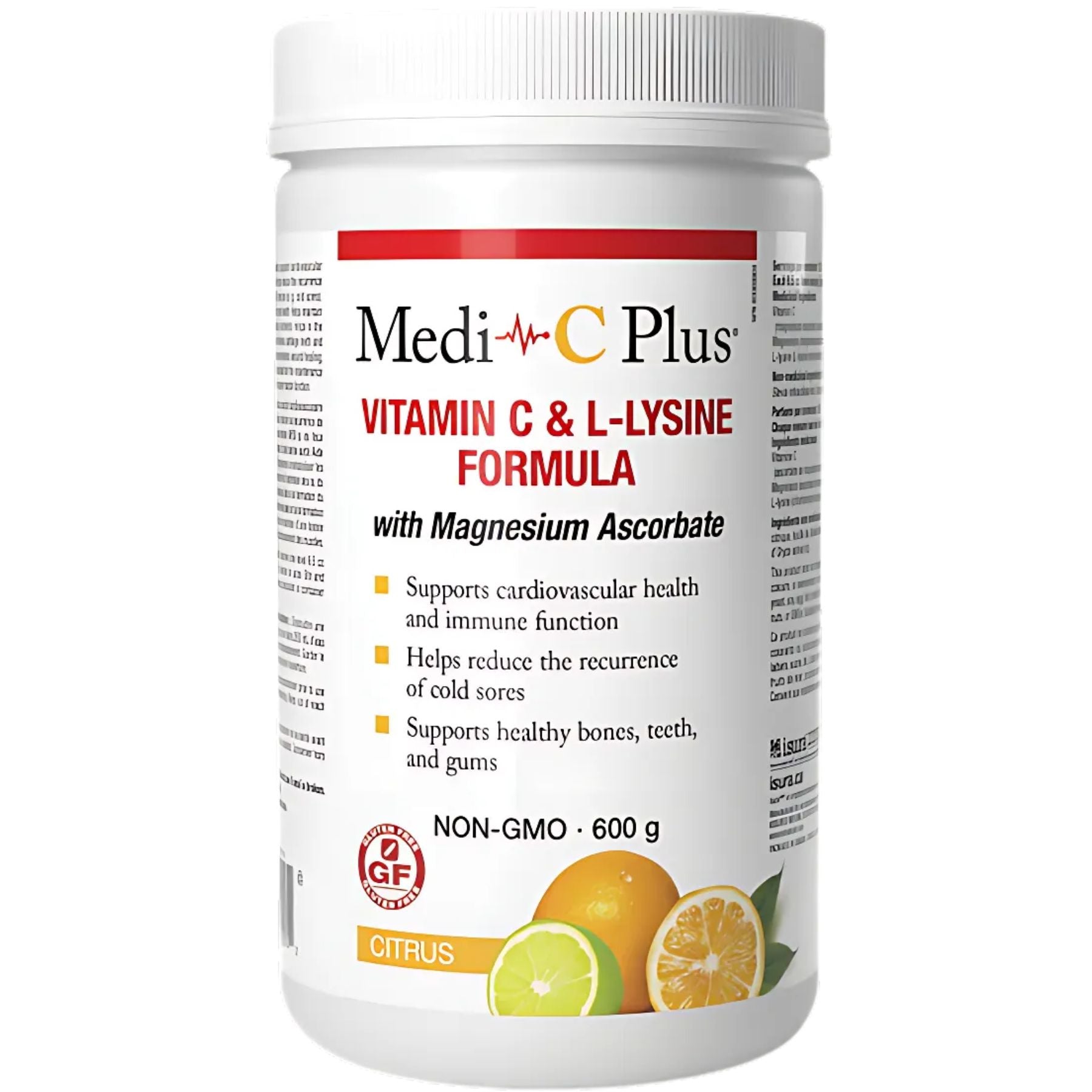 Medi-C Plus Vitamin C & L-Lysine with Magnesium Ascorbate - Citrus 600g