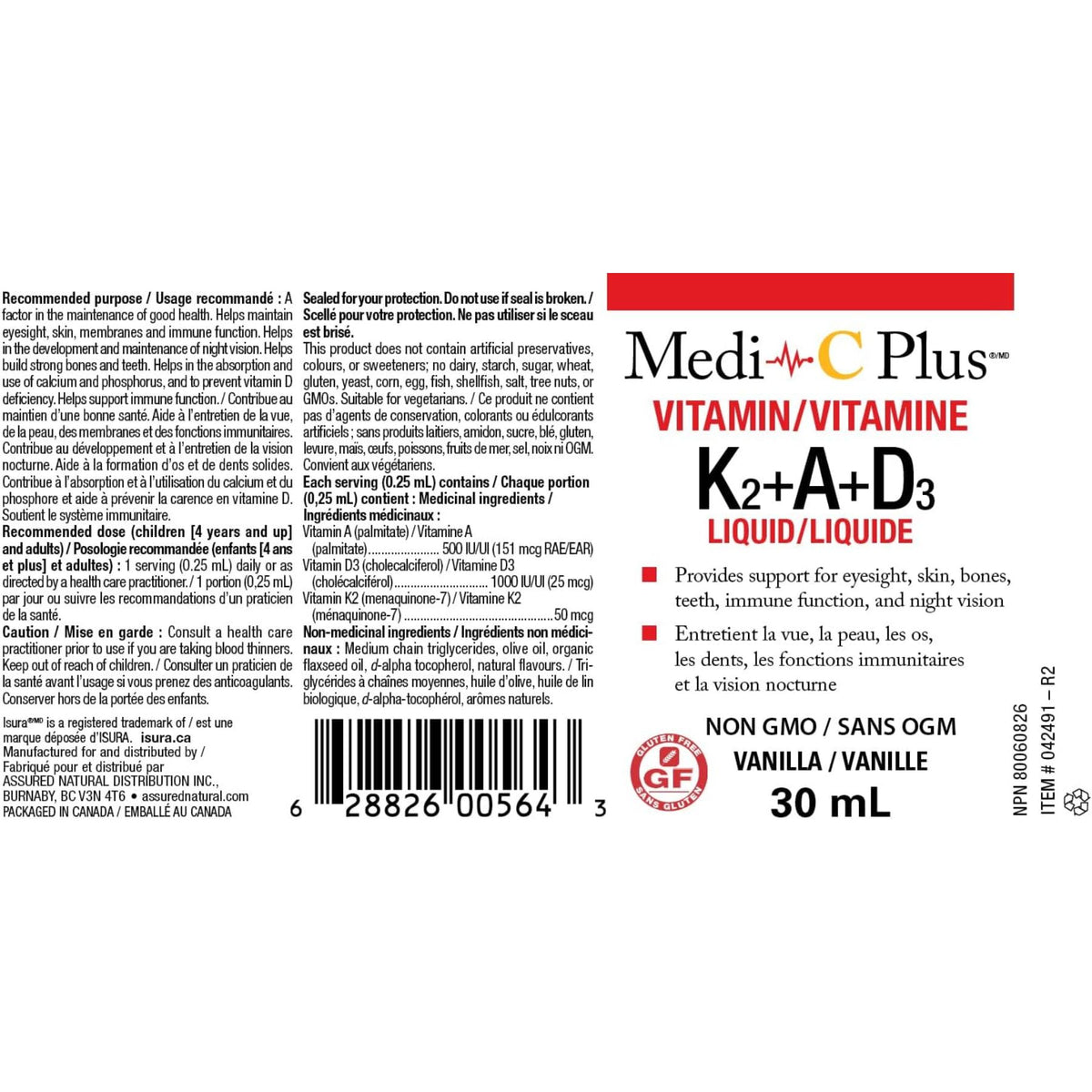 Medi-C Plus Vitamin K2+A+D3 Liquid 30ml