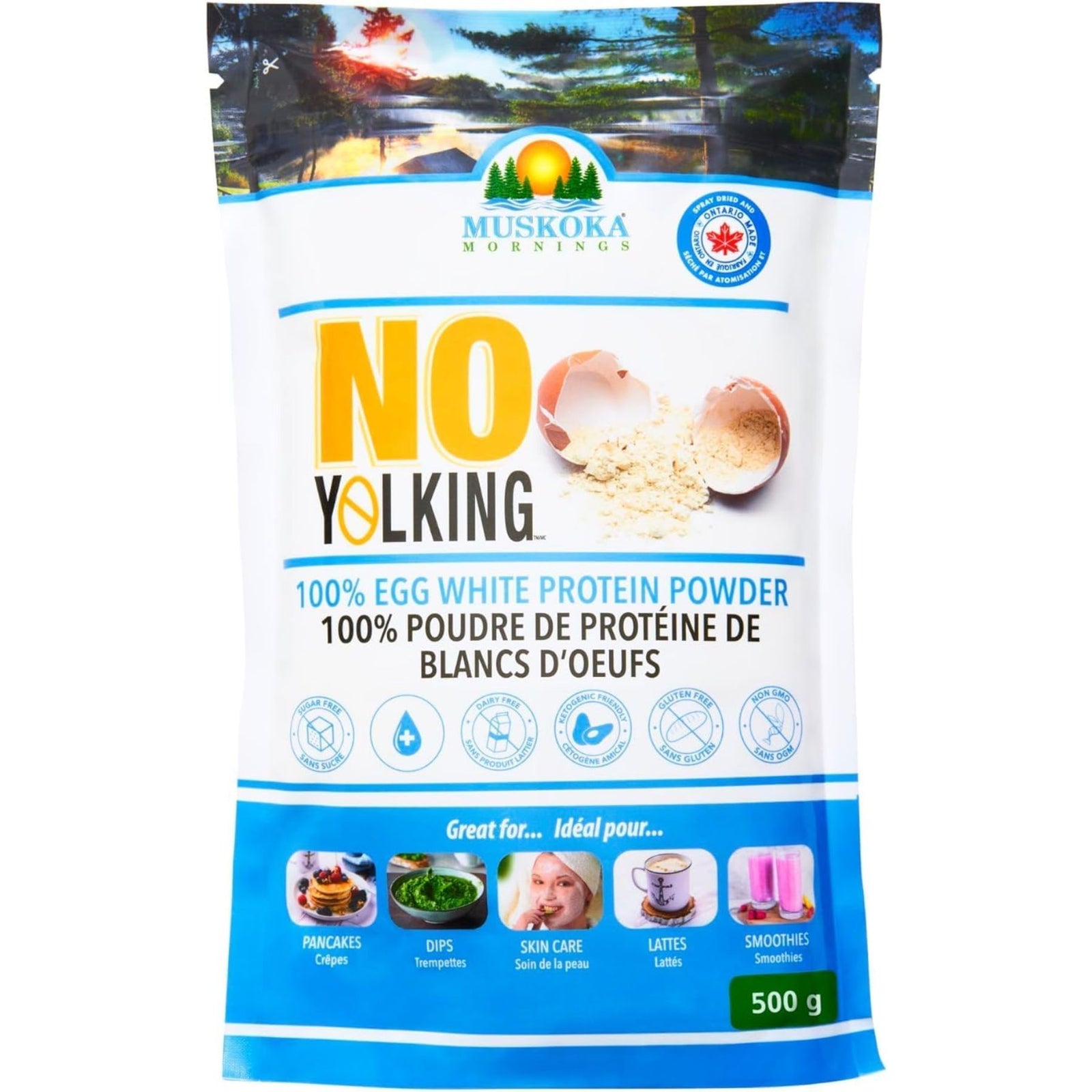 Muskoka Mornings No Yolking 100% Egg White Protein Powder 500g
