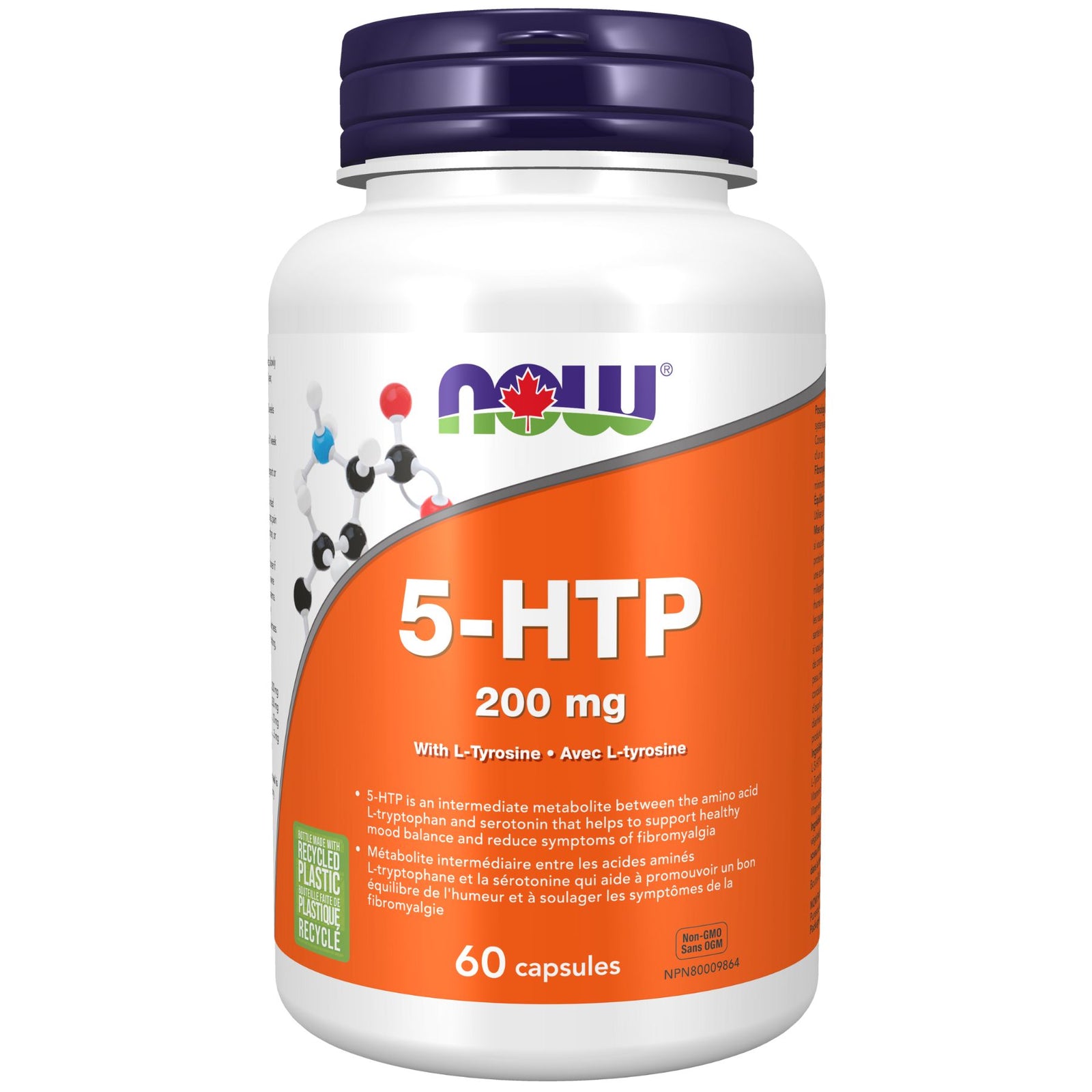 NOW 5-HTP 200mg with Tyrosine Capsules 60s