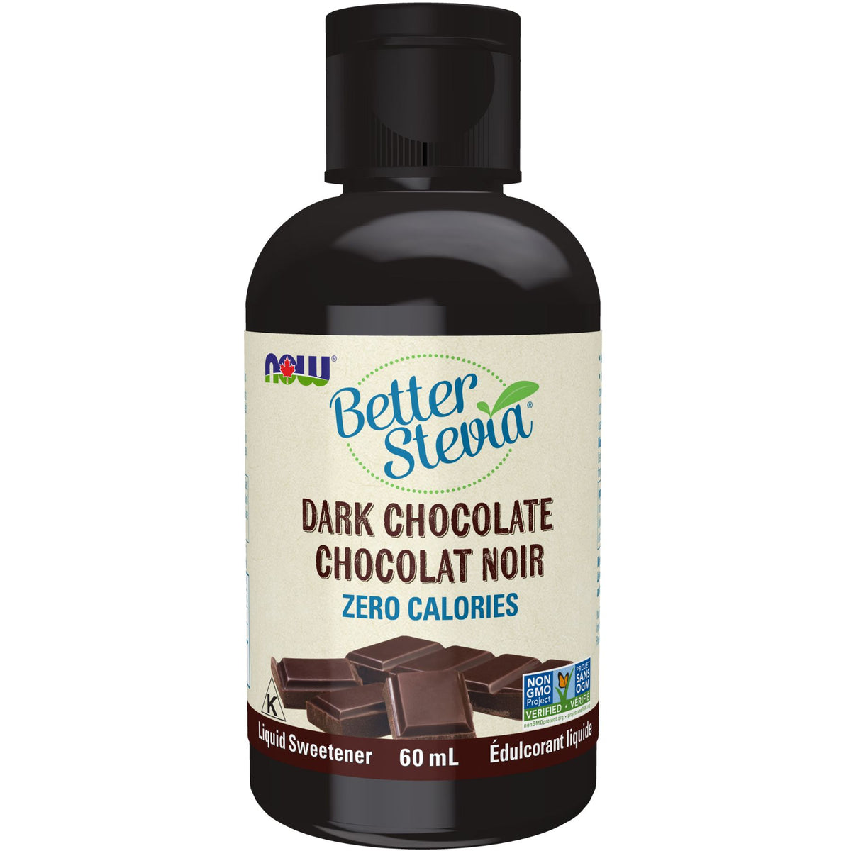NOW BetterStevia Dark Chocolate Liquid Sweetener 60mL