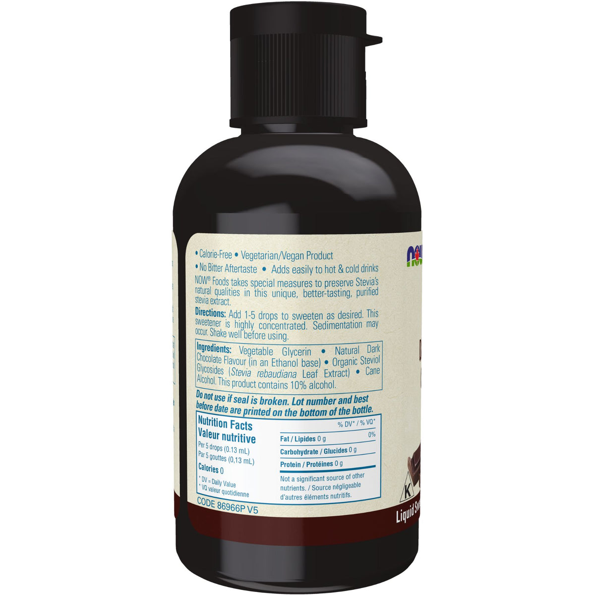 NOW BetterStevia Dark Chocolate Liquid Sweetener 60mL