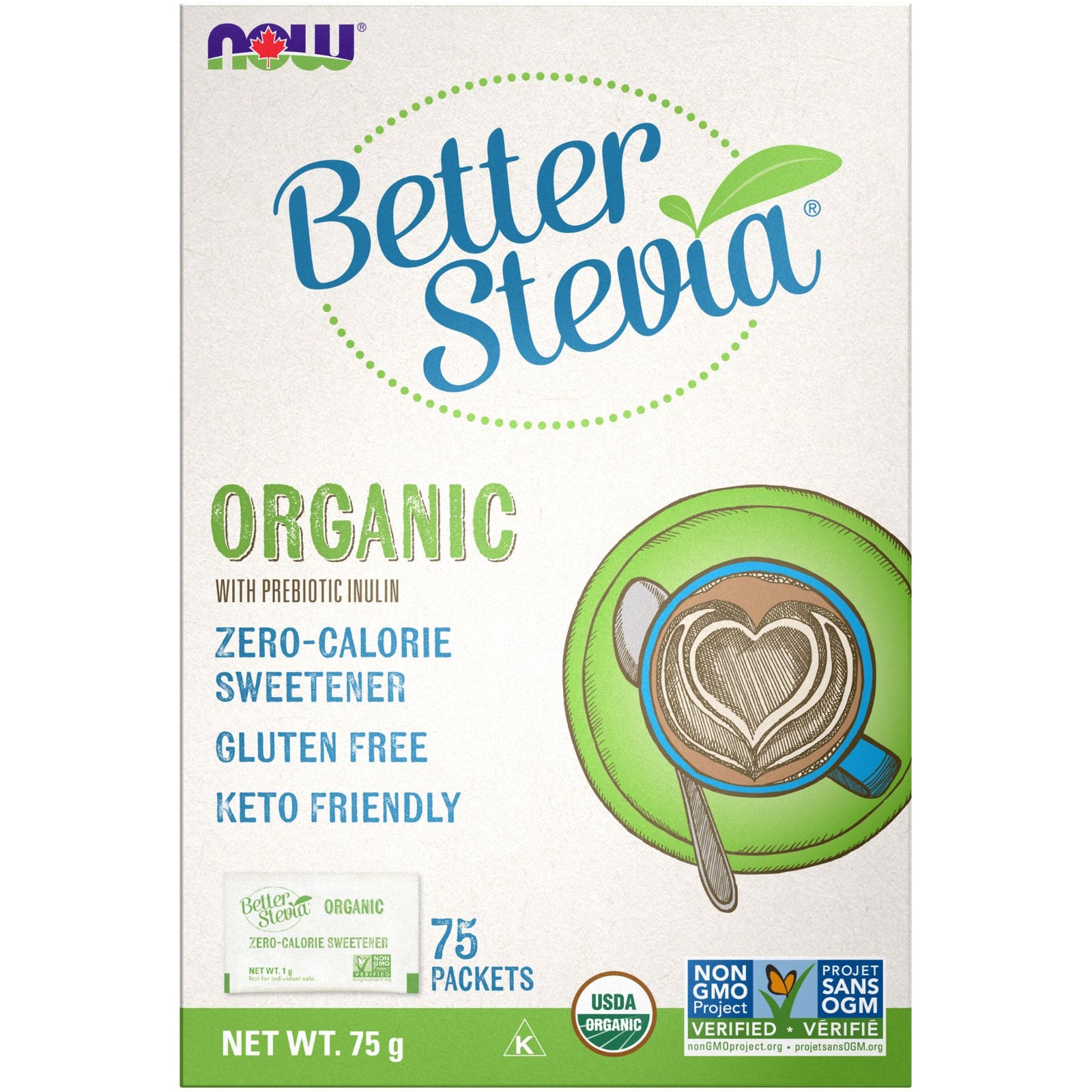 NOW BetterStevia Organic Packets 75ct