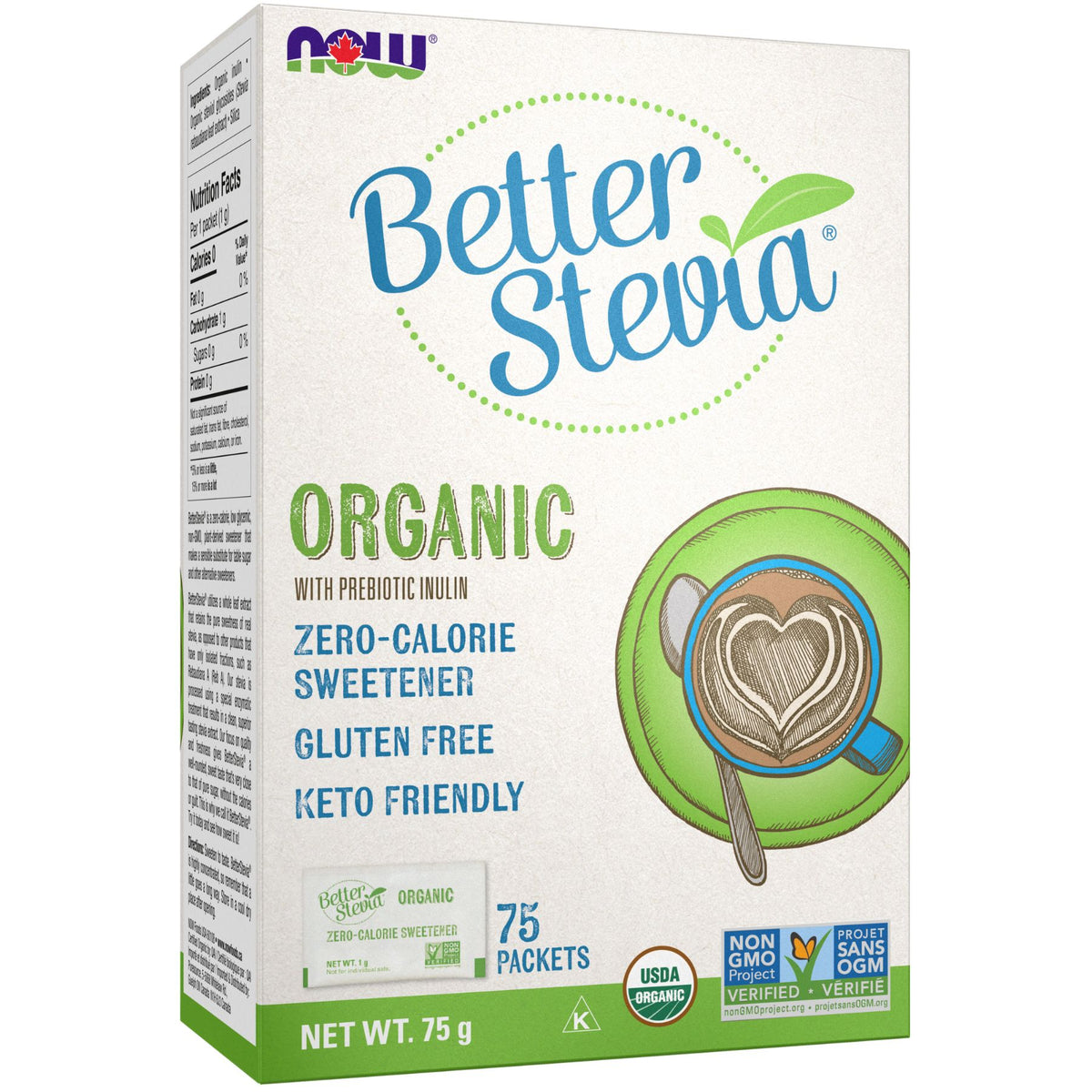 NOW BetterStevia Organic Packets 75ct