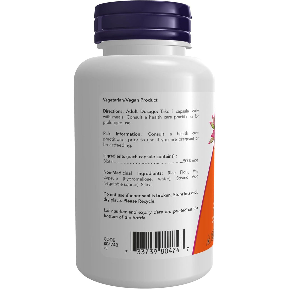 NOW Biotin 5000mcg Capsules 120s