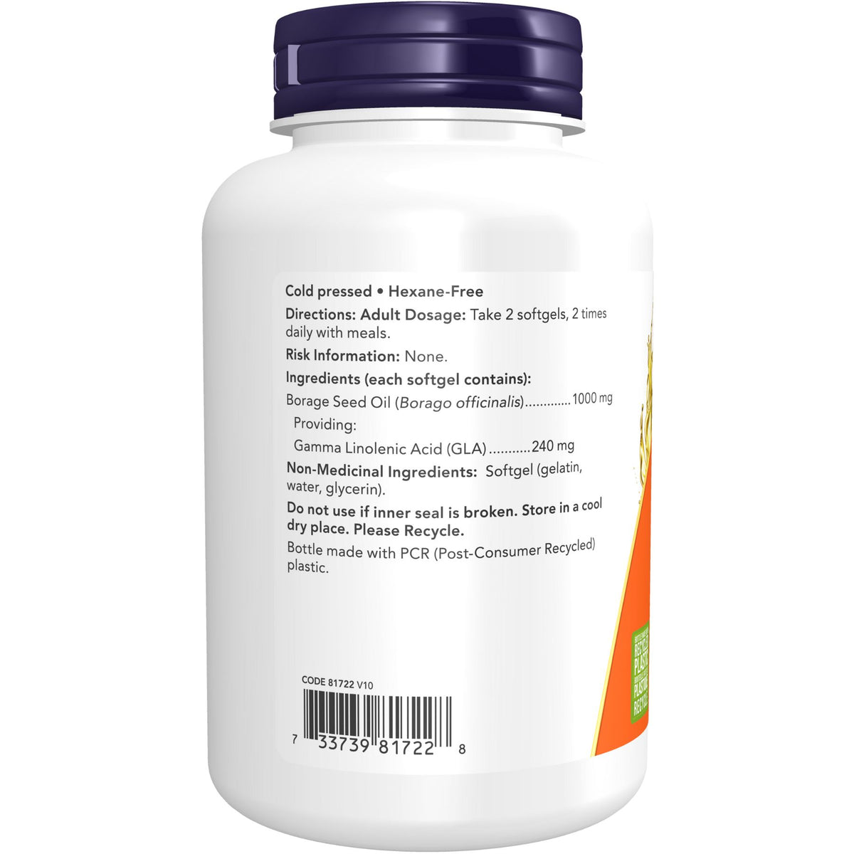 NOW Borage Oil 1000mg Softgels 120s