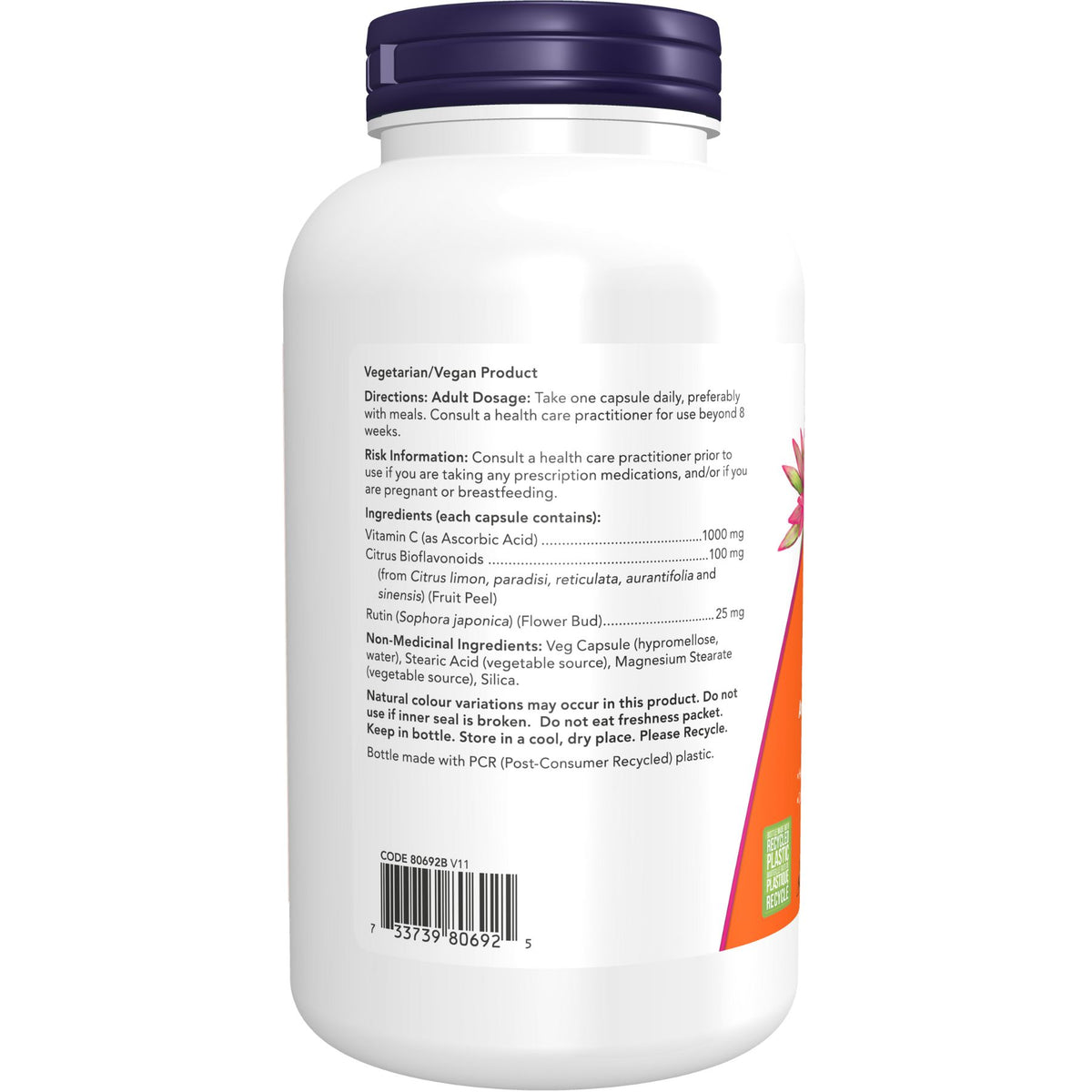 NOW C-1000 with 100mg Bioflavonoids Capsules 250s