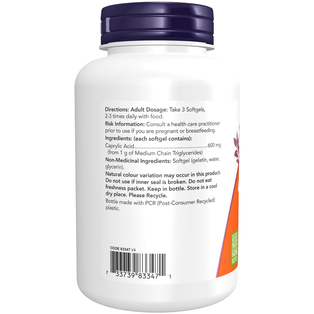 NOW Caprylic Acid 600mg 100s