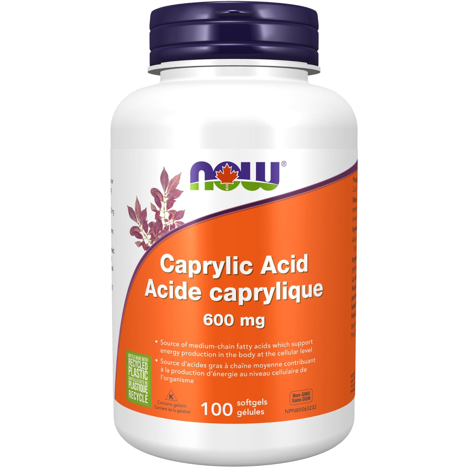 NOW Caprylic Acid 600mg 100s
