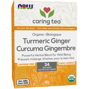 NOW Caring Tea Organic Turmeric Ginger 24ct