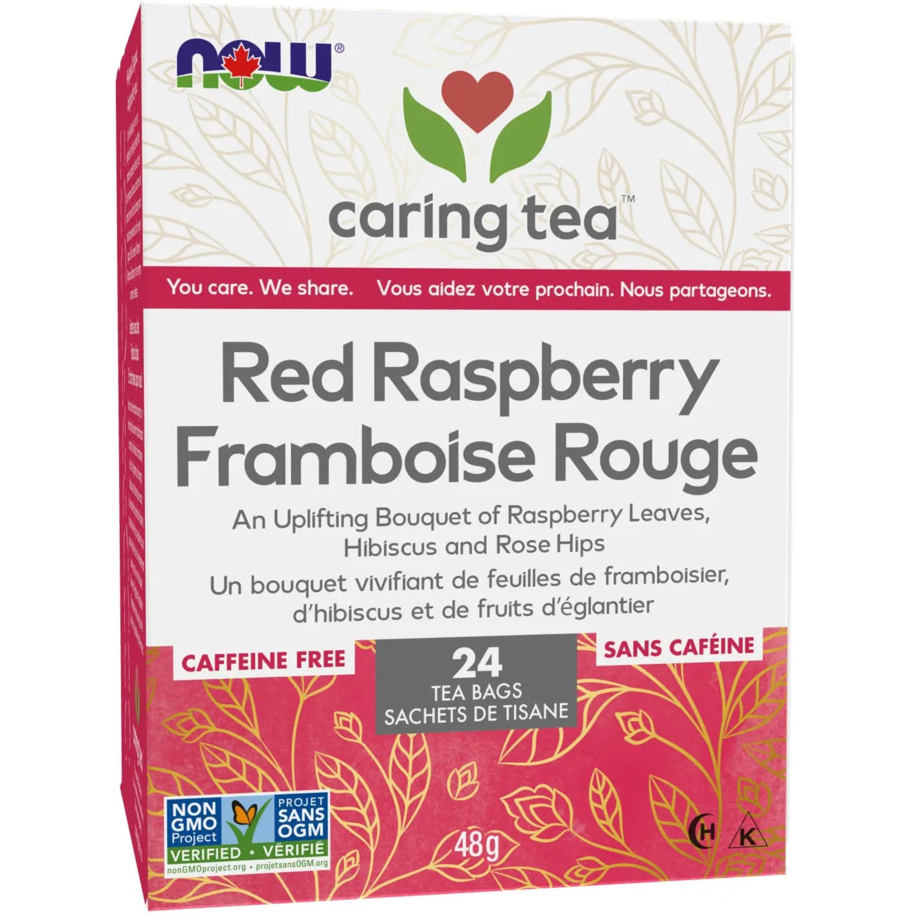 NOW Caring Tea Red Raspberry Tea 24ct