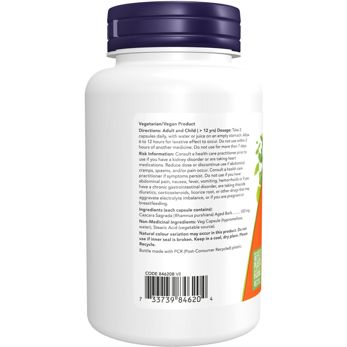 NOW Cascara Sagrada 450mg Capsules 100s