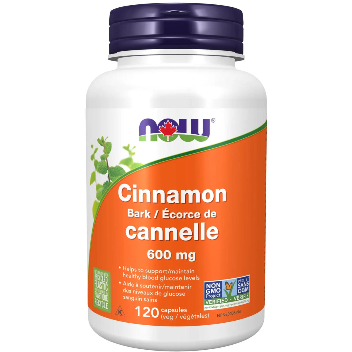NOW Cinnamon 600mg Capsules 120s