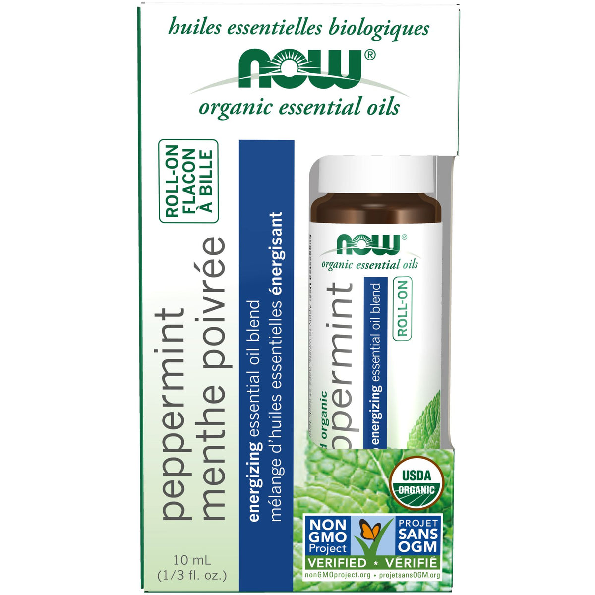 NOW Organic Peppermint Essential Oil Roll-On 10mL