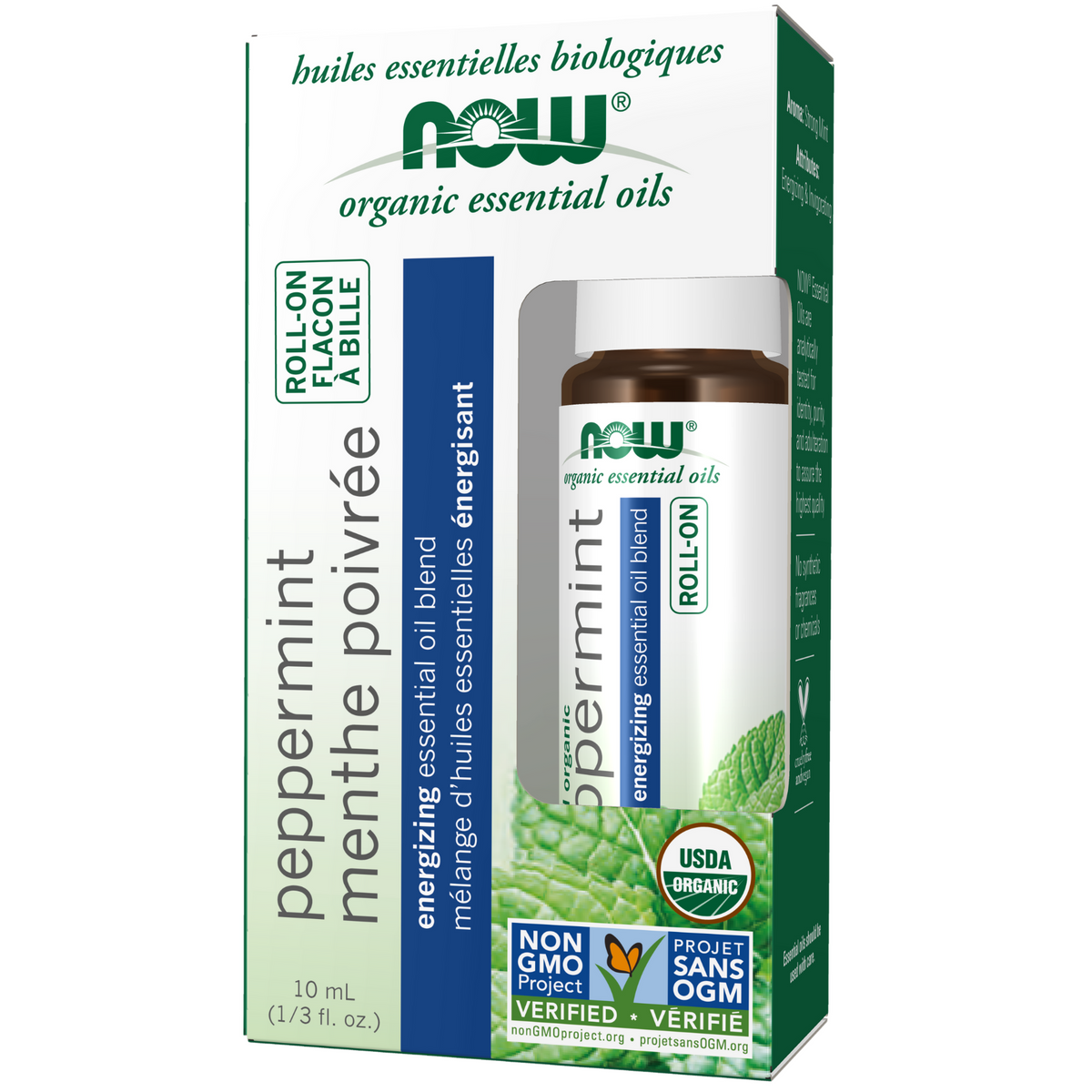 NOW Organic Peppermint Essential Oil Roll-On 10mL