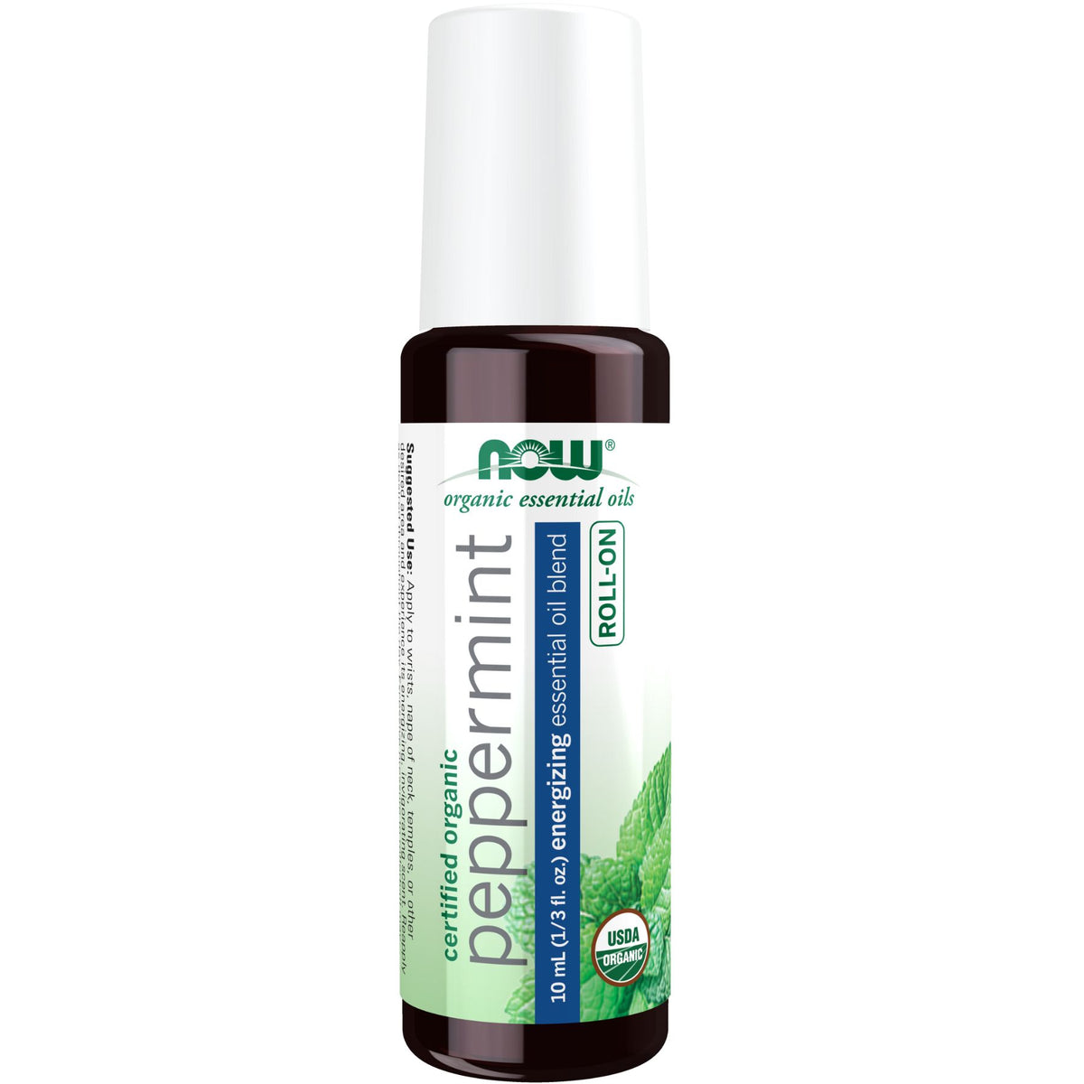 NOW Organic Peppermint Essential Oil Roll-On 10mL