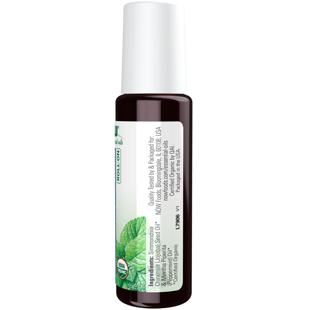 NOW Organic Peppermint Essential Oil Roll-On 10mL