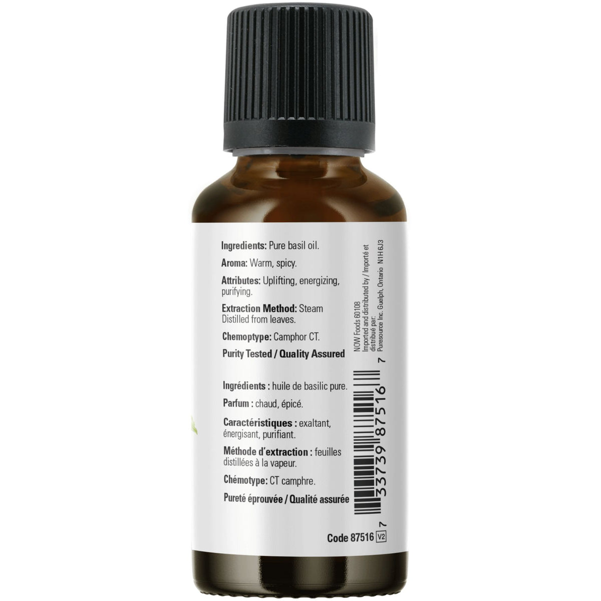 NOW 100% Pure Basil Essential Oil 30mL