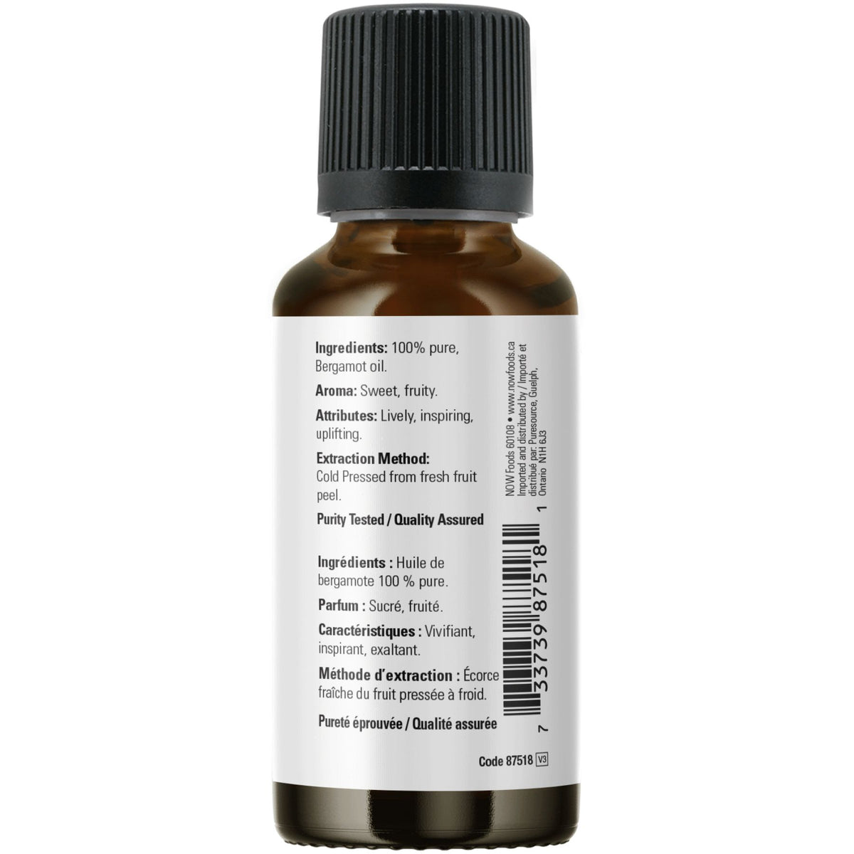 NOW 100% Pure Bergamot Essential Oil 30mL