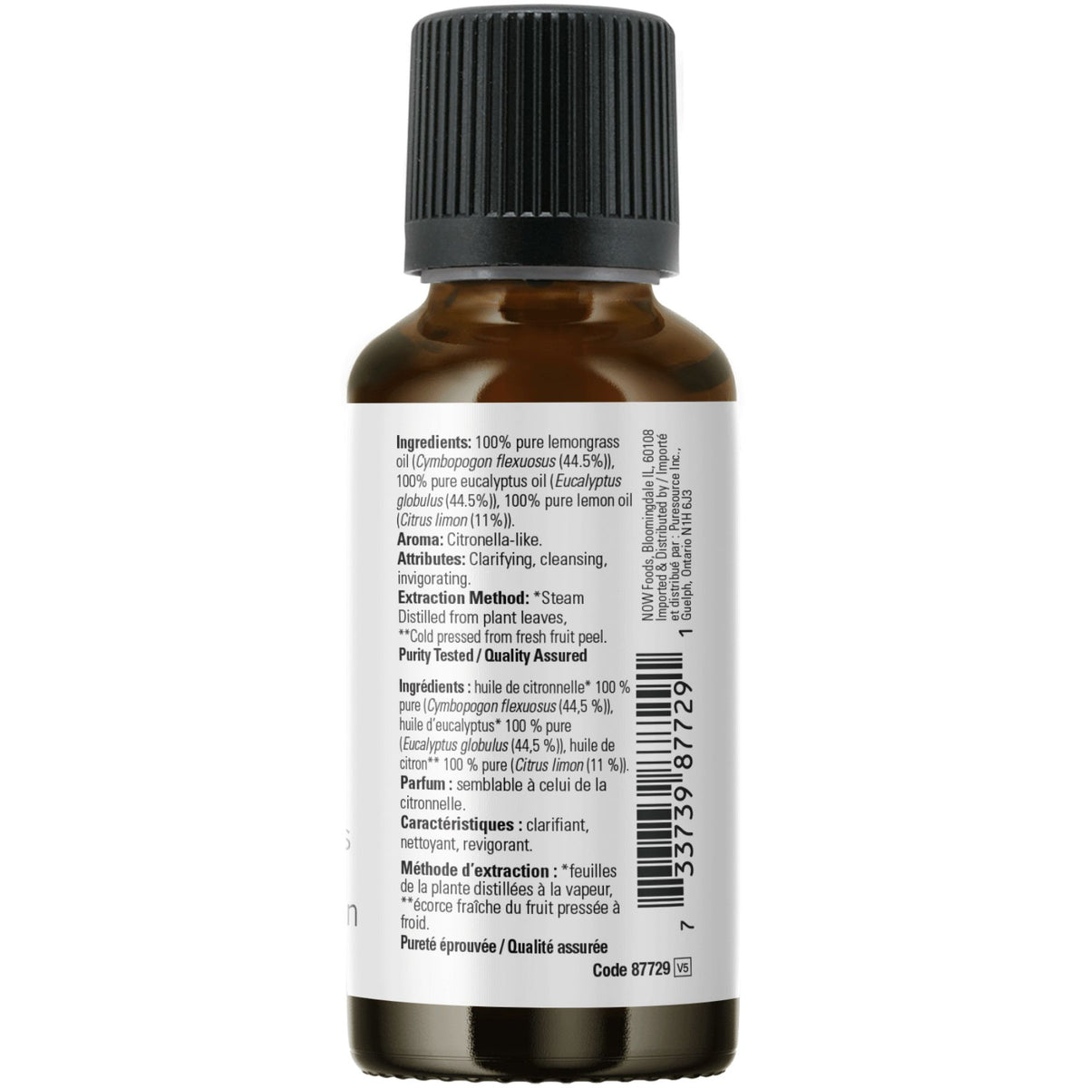 NOW 100% Pure Lemon & Eucalyptus Oil Blend 30mL