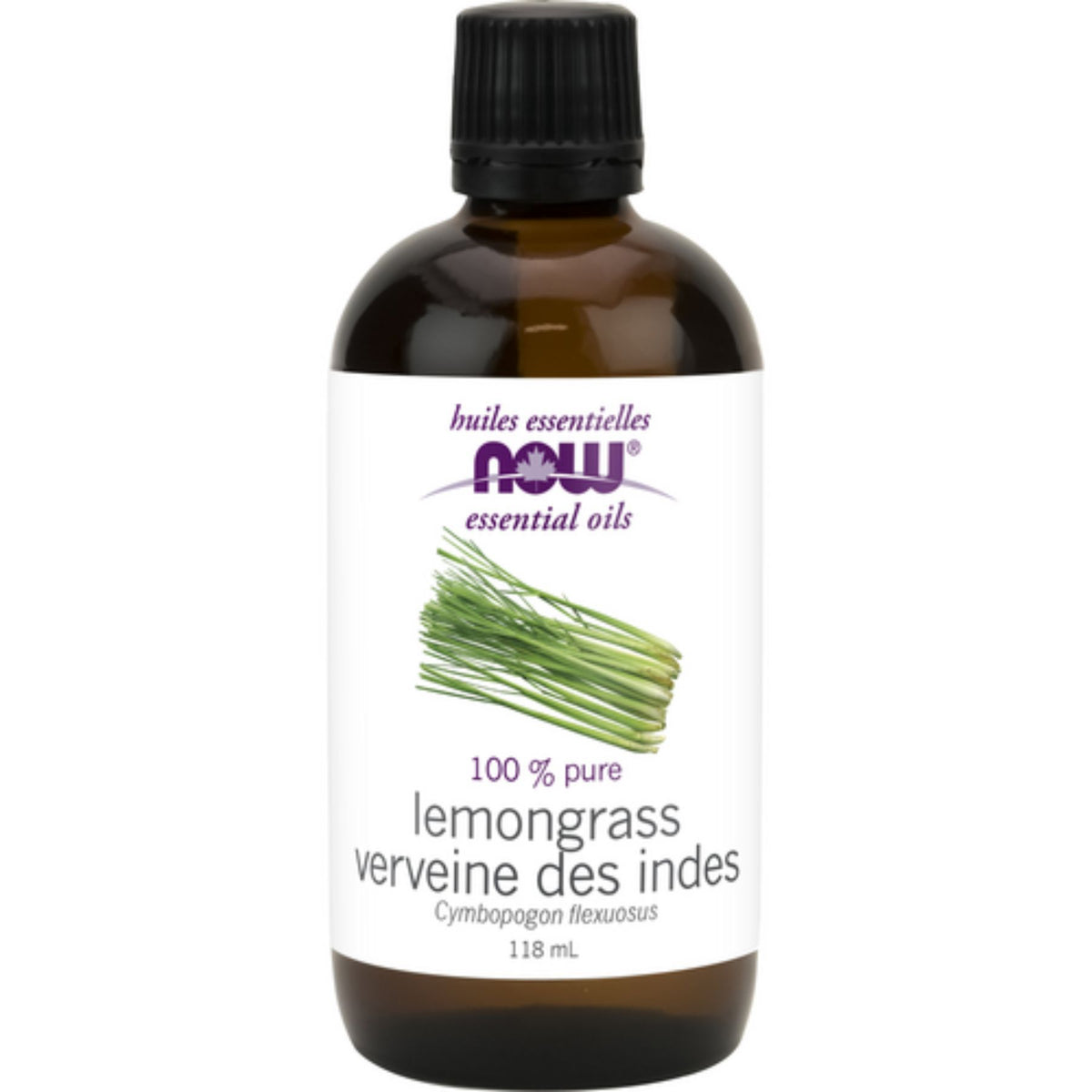 NOW 100% Pure Lemongrass Essential Oil 118mL