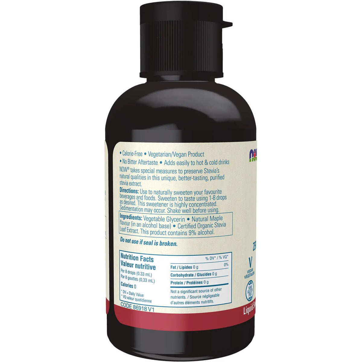 NOW BetterStevia Maple Liquid Sweetener 60mL