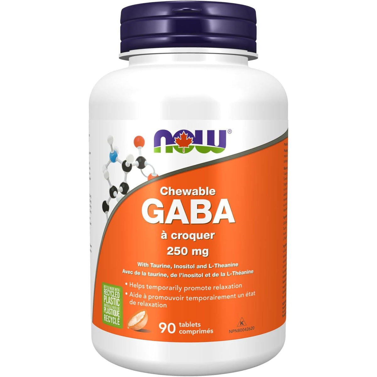 NOW GABA 250mg Chewable Tablets 90s