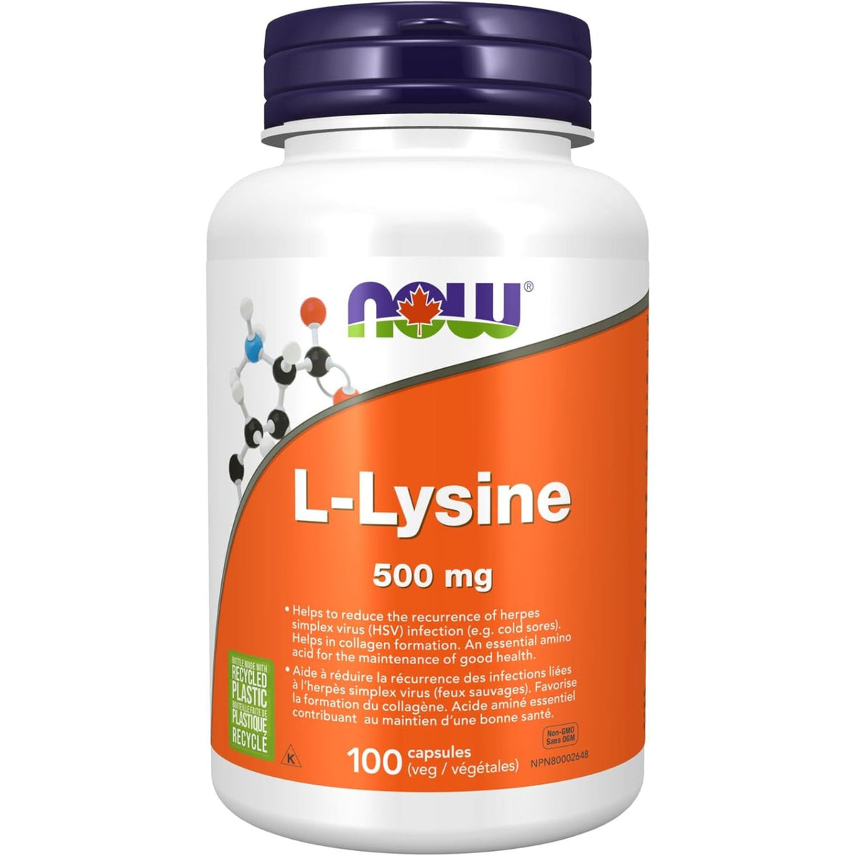 NOW L-Lysine 500mg Capsules 100s